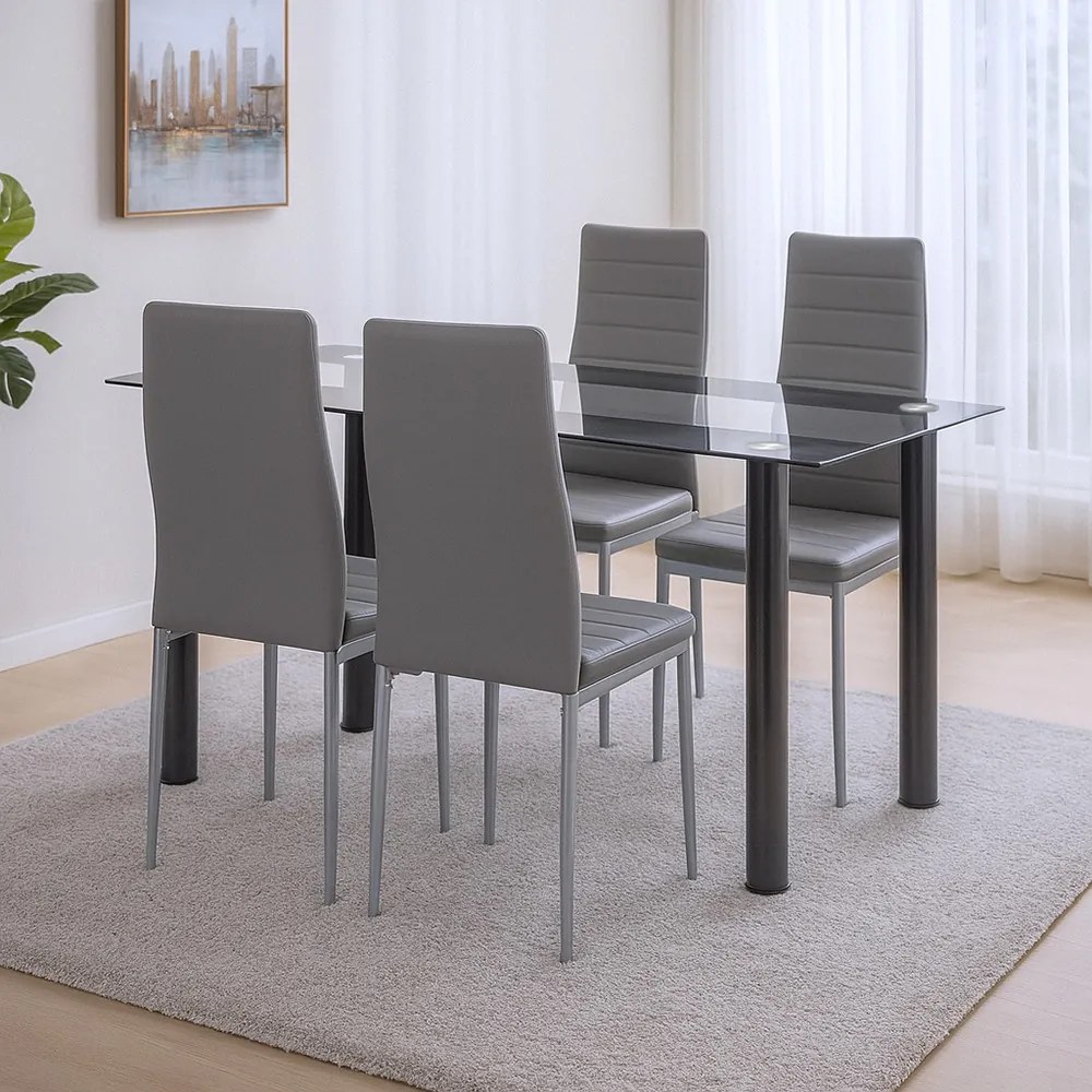 Denton 4+1 set de sufragerie gri-gri