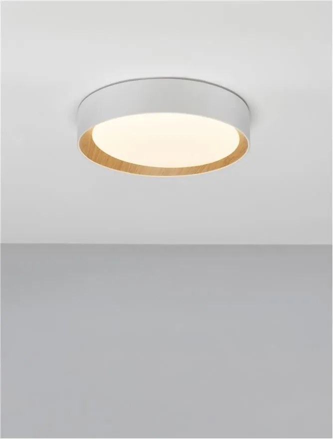 Plafoniera LED dimabila design modern STAKE alb/lemn 35cm