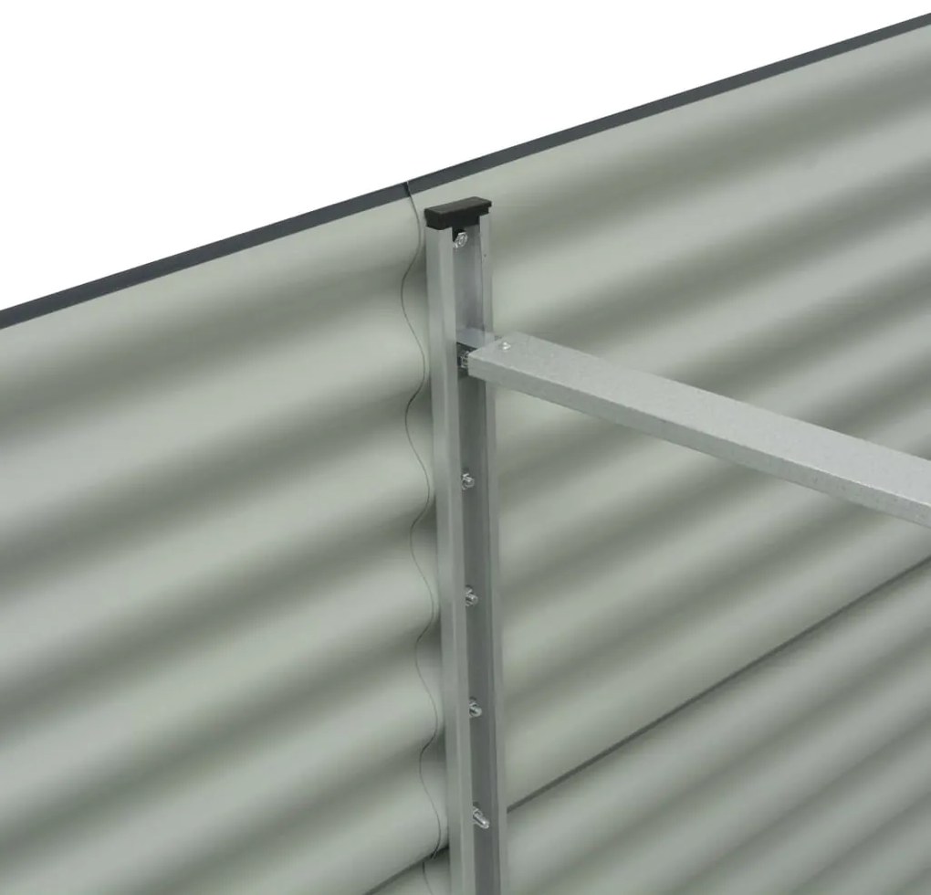 Strat inaltat de gradina, gri, 320 x 80 x 81 cm otel galvanizat 1, Gri, 320 x 80 x 81 cm