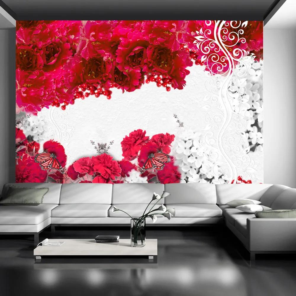 Fototapet Bimago - Colors of spring: red + Adeziv gratuit 200x140 cm