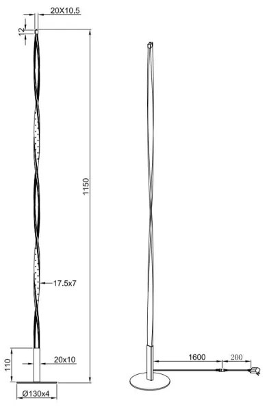 Lampadar LED dimabil SPIN LED/10,5W/230V Reality