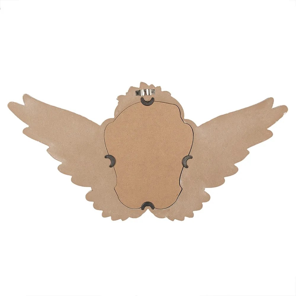 Oglinda de perete, bej, cu aripi decorative, 70x5x35 cm, Wings