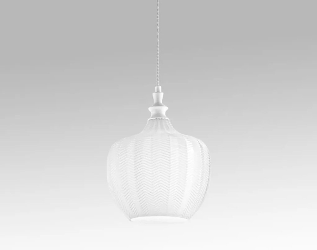 Lustra suspendata, Pendul CLEOFE ambra, alb, cobalt sau ecru
