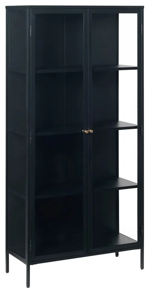 Vitrină neagră din metal 90x190 cm Carmel – Unique Furniture