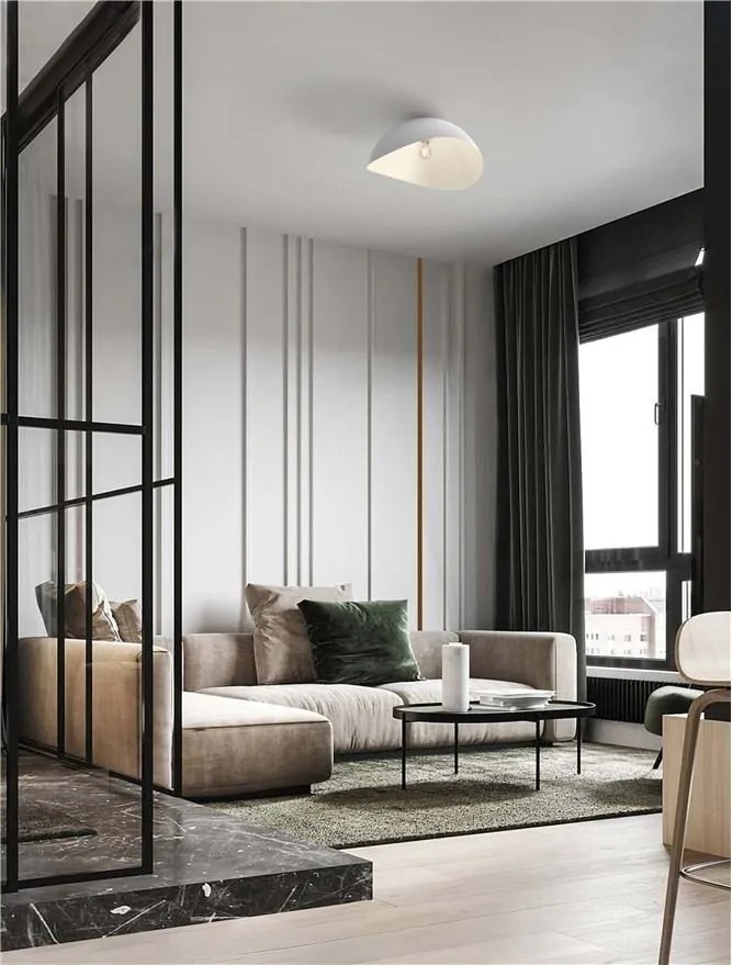Lustra aplicata design decorativ OPSI alb D-50cm