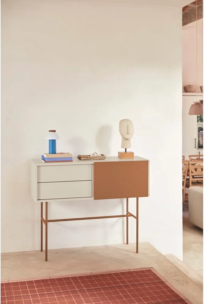 Masă consolă cărămizie-bej 35x110 cm Nube – Teulat