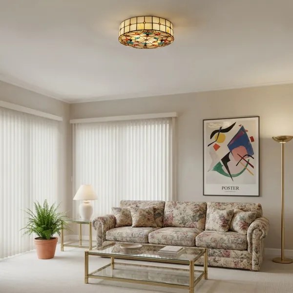 BRILAGI - Plafonieră Tiffany cu vitralii MIRABELLA 2xE27/60W/230V Ø 40 cm