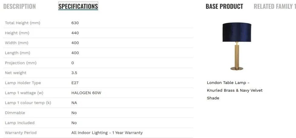 Veioza/Lampa de masa design decorativ London alama/blue