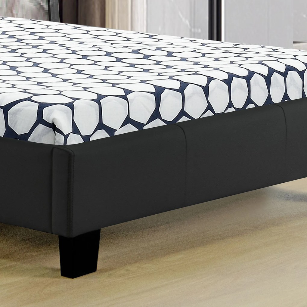 Čalúnená posteľ Verona 90 x 200 cm s LED osvetlením v čiernej farbe