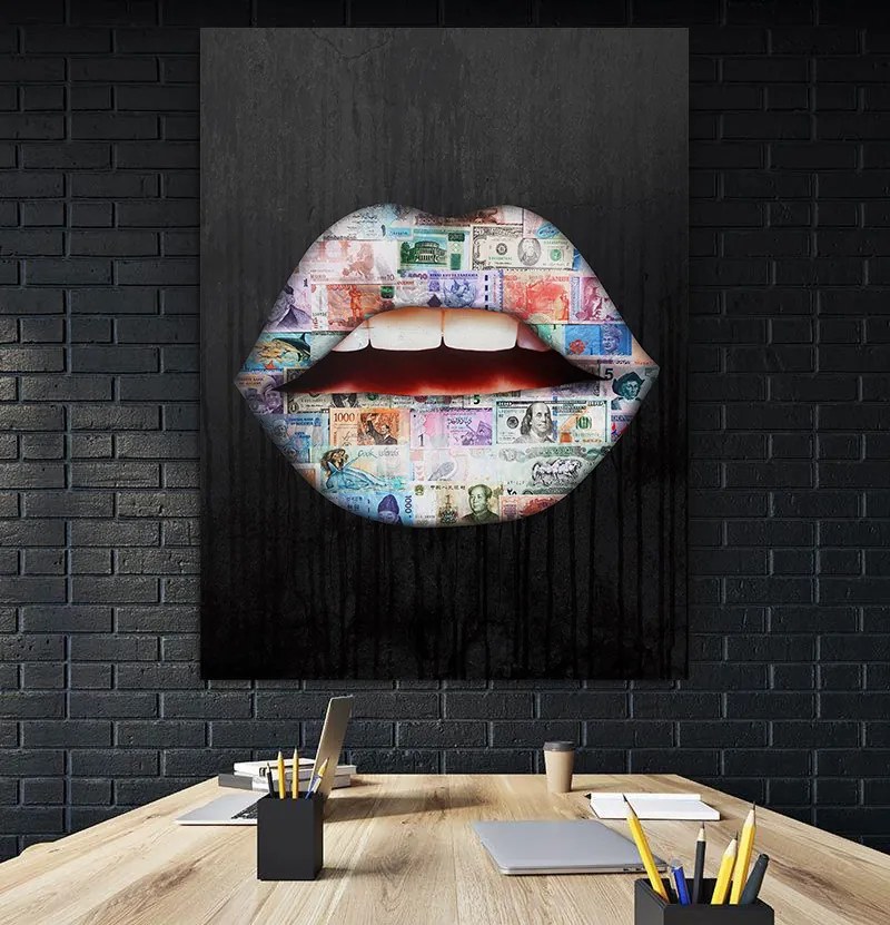 Tablou canvas International Money Lips 120x80 cm