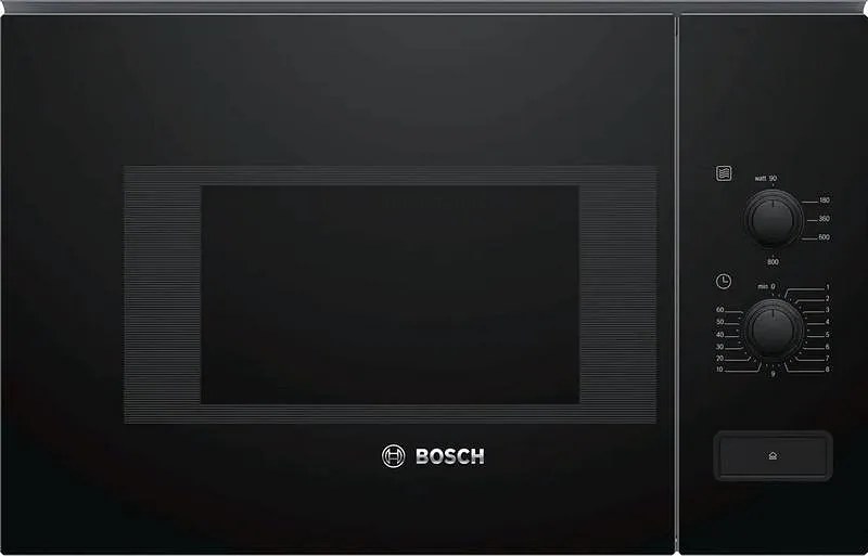 Cuptor cu microunde încastrabil Bosch BFL520MB0, 20 l, 800 W, 5 niveluri, Asistent de curățare, Oprire automată, Negru