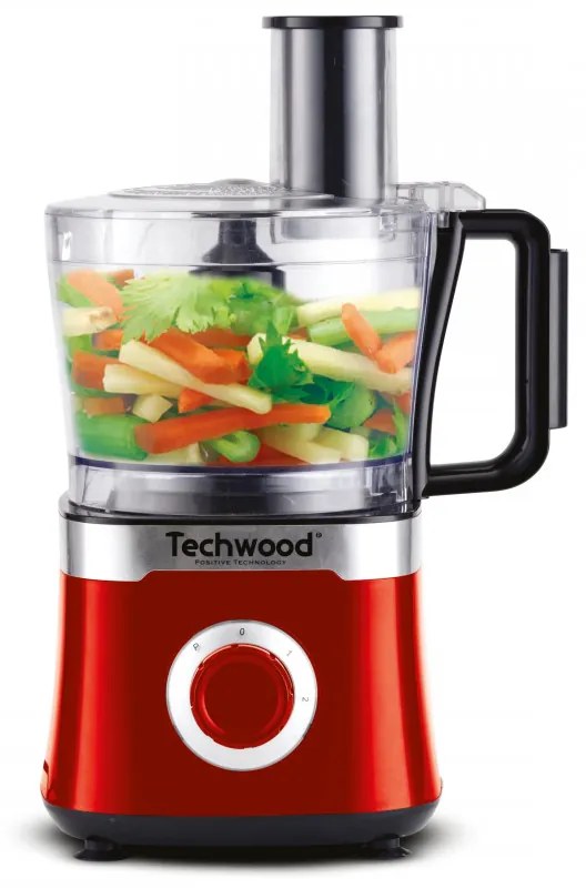 Tocator alimente Techwood TRO-6855, 800W, 1.5L, 2 viteze, Funceie puls, Antiderapant, Rosu