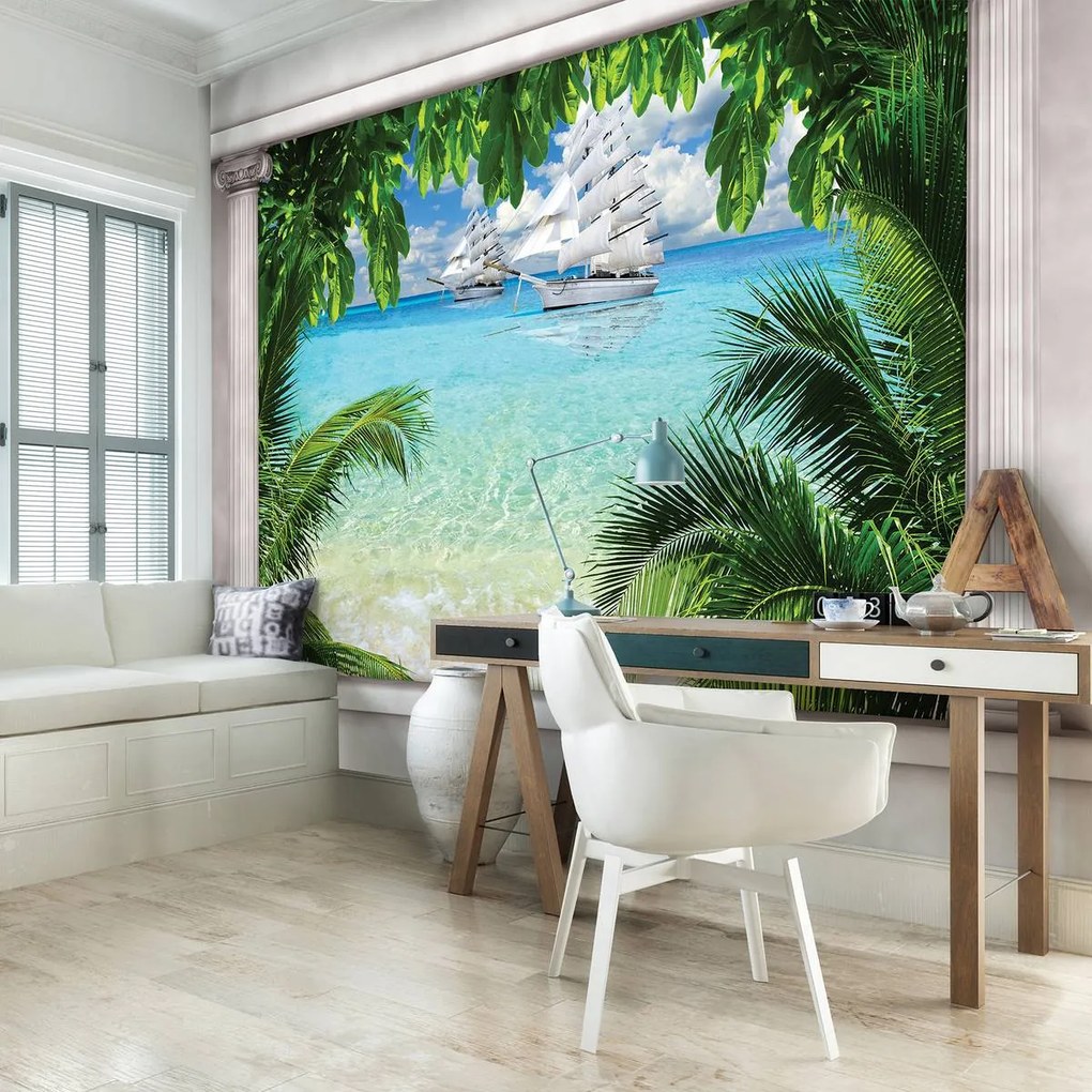 Fototapet - Corabie pe ocean (254x184 cm)