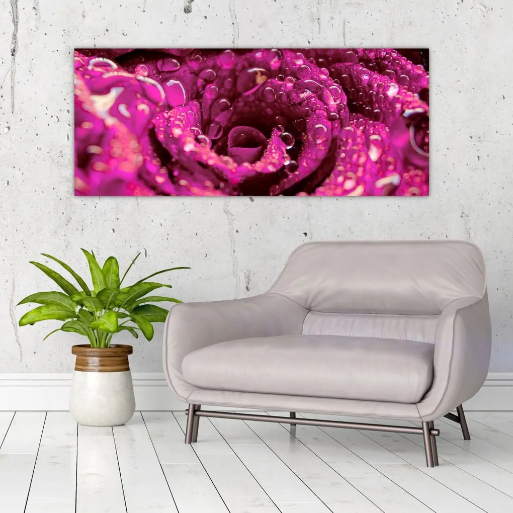 Tabloul cu floarea trandafirului roz (120x50 cm)