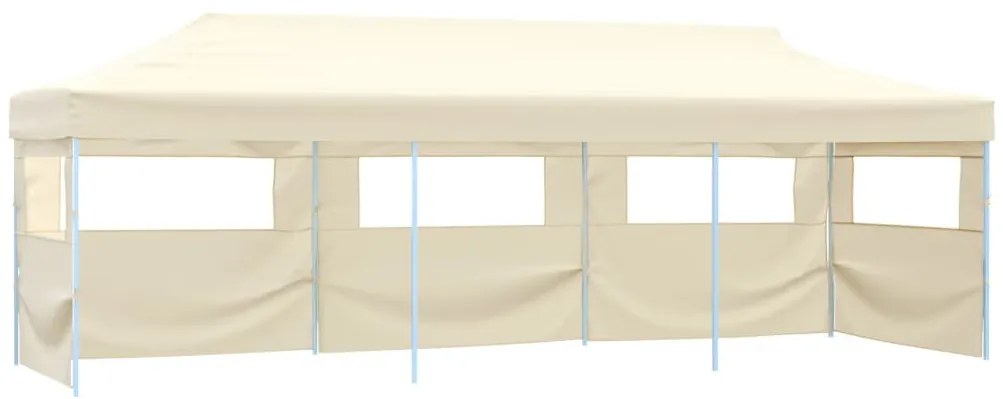 vidaXL Cort de petrecere pliabil cu 5 pereți laterali, crem, 3 x 9 m