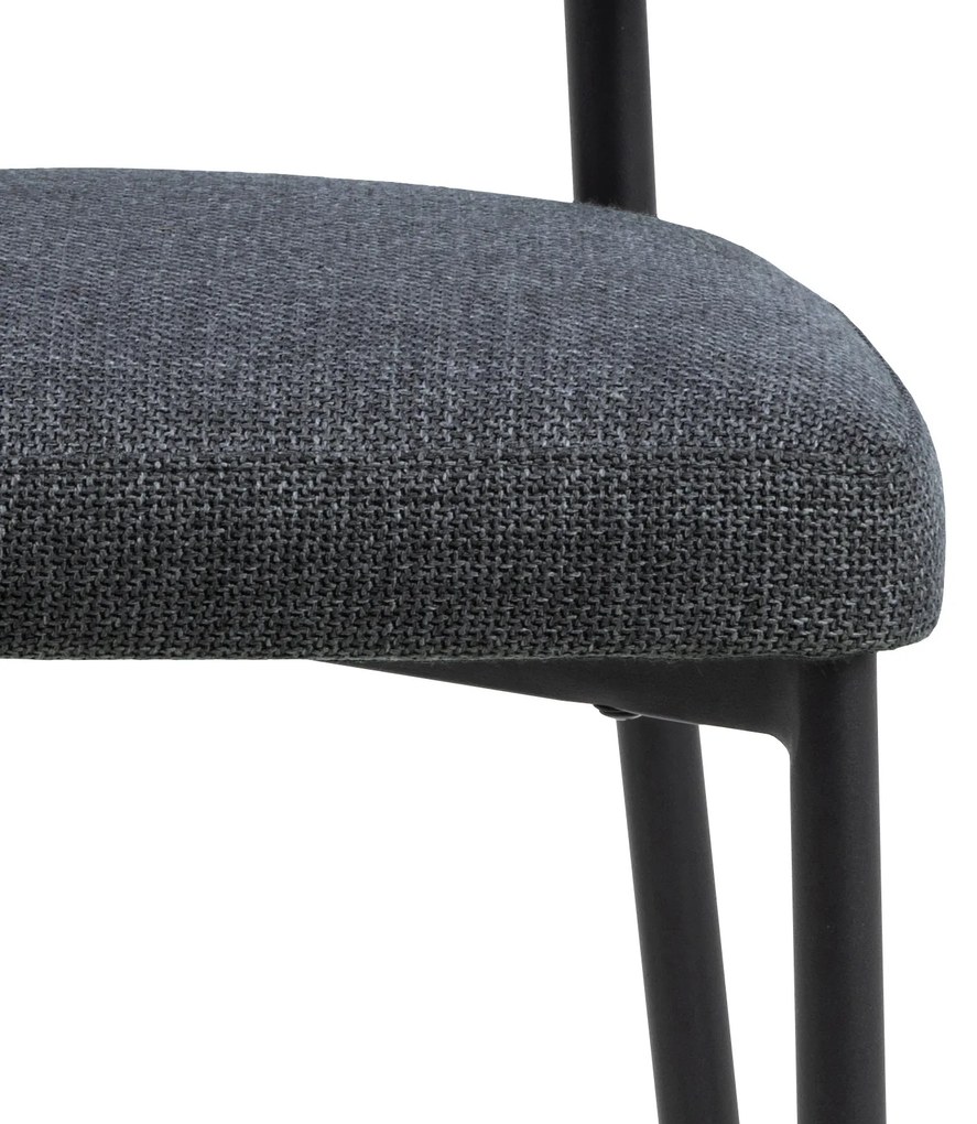 MAZZONI EXPORT IRIS Antracit [Gri închis] (material Basel 19) - SCAUN MODERN TAPIȚAT PENTRU SALON/SUFRAGERIE LOFT