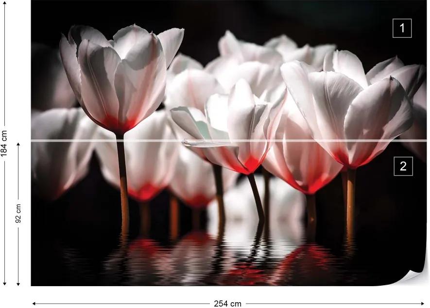 Fototapet GLIX - Red Flowers + adeziv GRATUIT Tapet nețesute - 254x184 cm