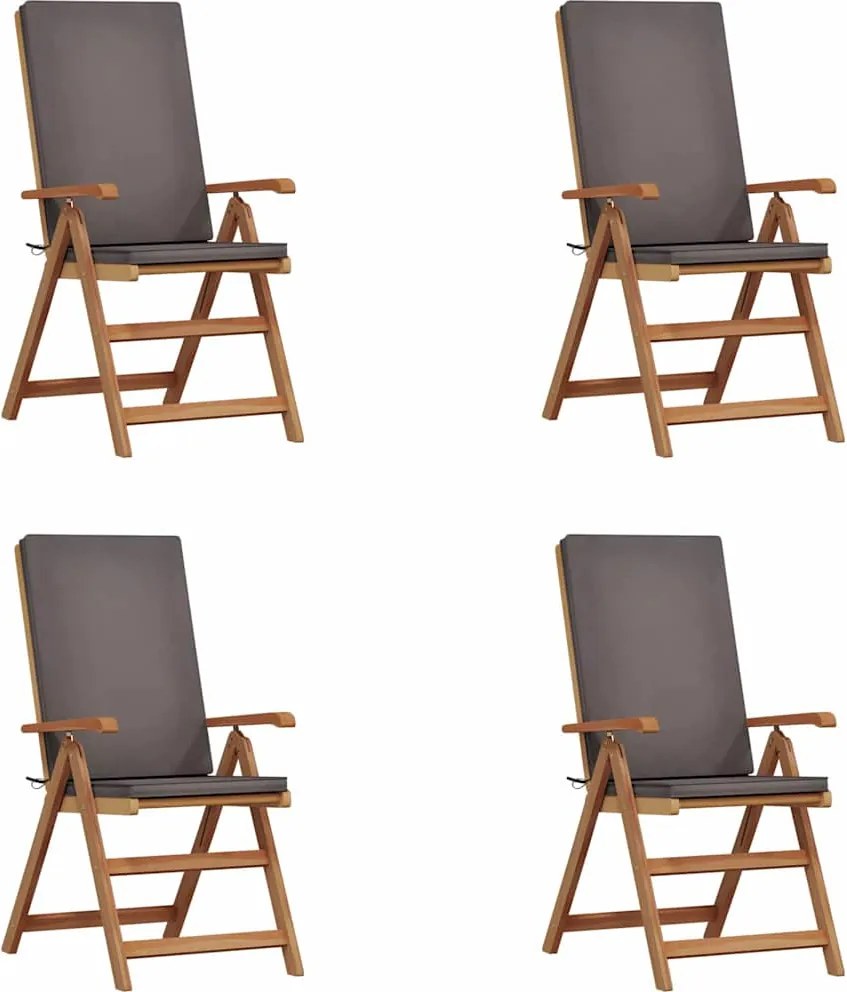 vidaXL Scaun pentru Grădină 4 pcs Maro și gri 57 x 71.5 x 104 cm