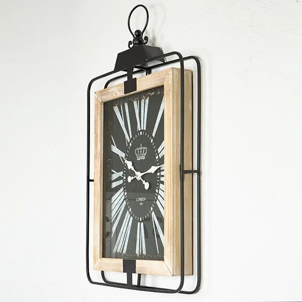 Ceas de perete 1xAA 76x46 bej/negru