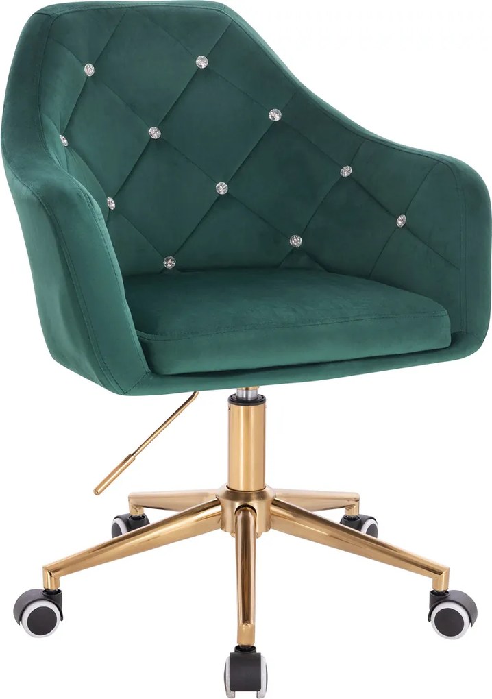 HR830CK Scaun Verde Catifea cu Bază Aurie