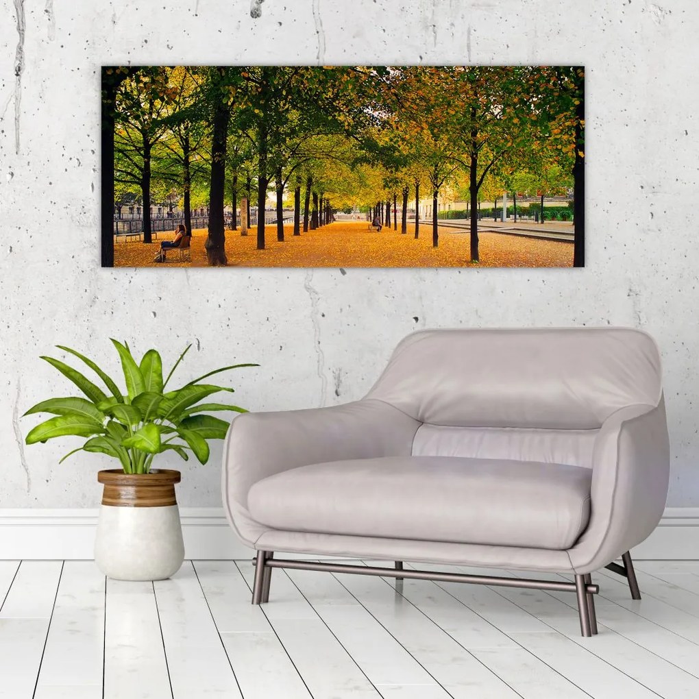 Tablou cu alee cu copaci în toamnă (120x50 cm)