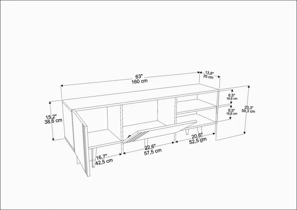 Comoda TV Ronas - Walnut