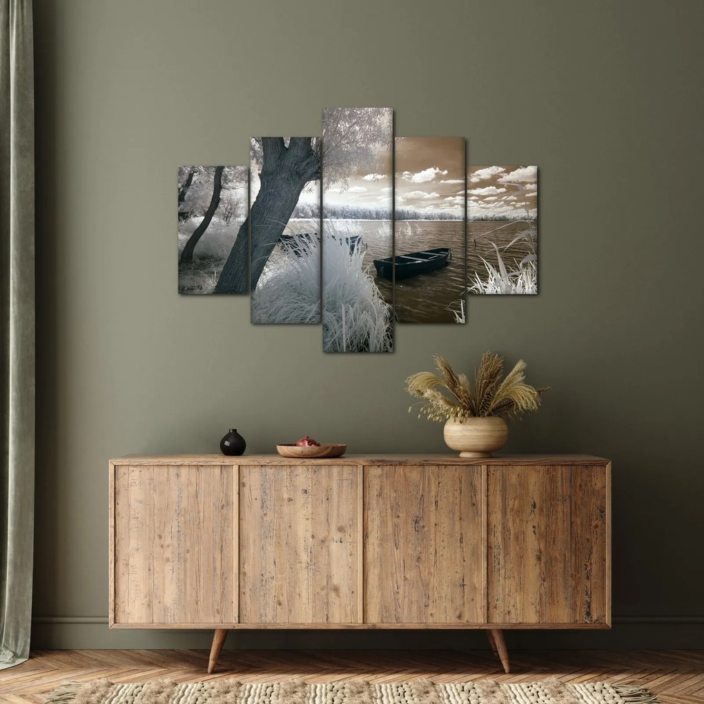 Tablou cu barca pe lac (150x105 cm)