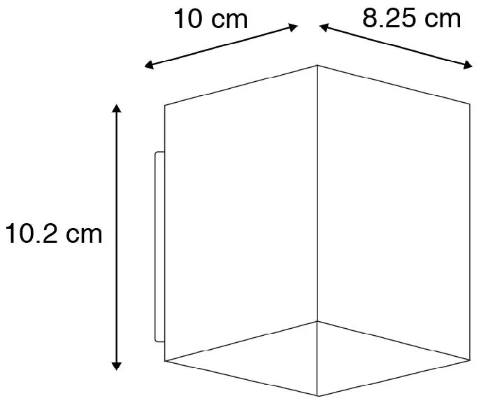 Set de 2 aplice de perete de design negru și auriu pătrate - Sola