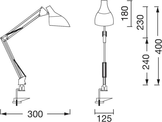 Osram - Lampă de birou DESK LINE cu clemă, 1xE27/11W/230V, neagră