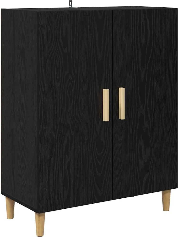 vidaXL Bufet Stejar Negru 70 x 34 x 90 cm Lemn compozit