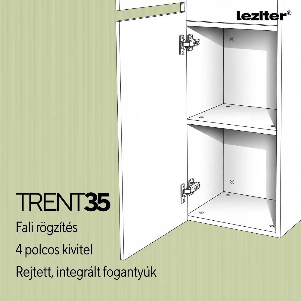 Dulap lateral suspendat Trent stejar sunset-alb