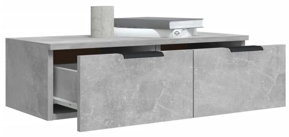 Dulap de perete, gri beton, 68x30x20 cm, lemn compozit Gri beton
