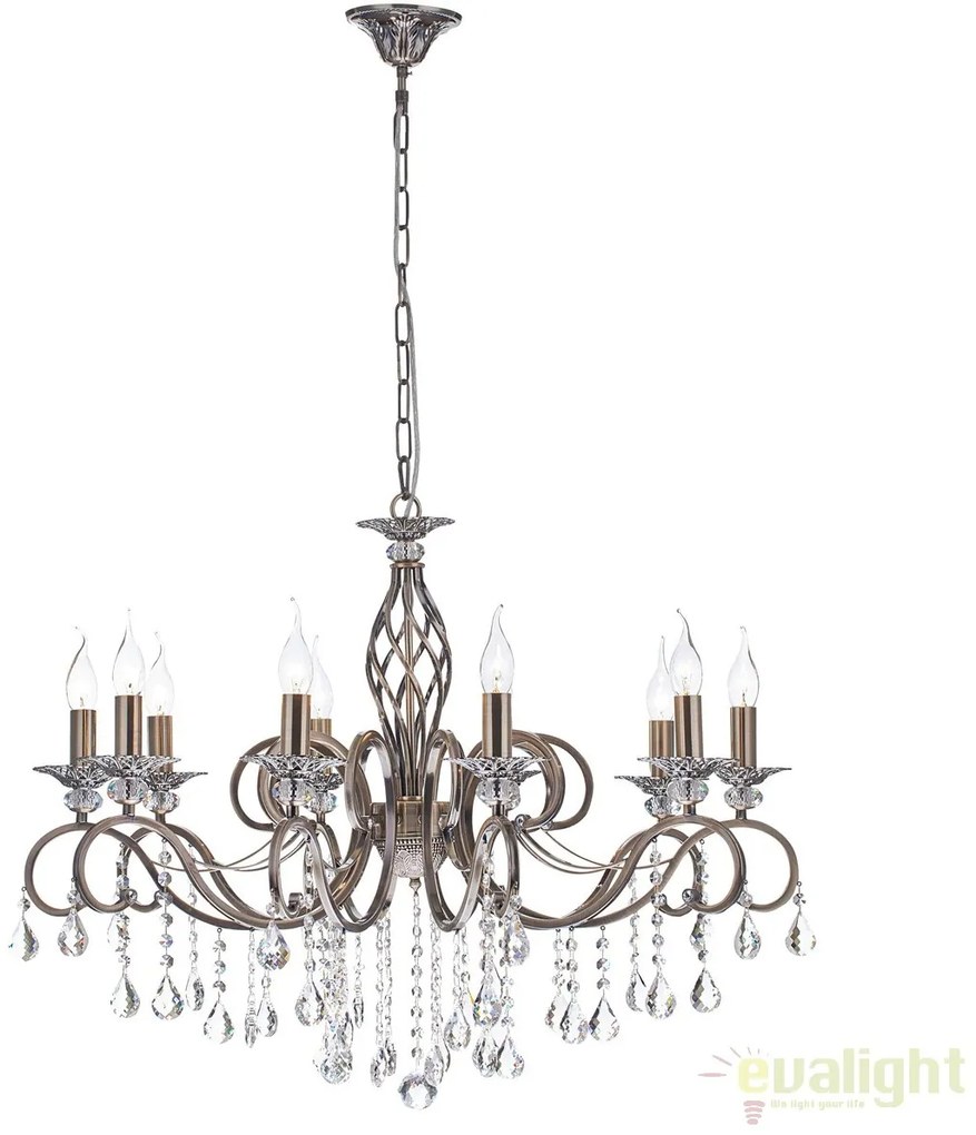 Candelabru elegant design clasic cu 10 brate Grace bronz MYRC247-PL-10-R