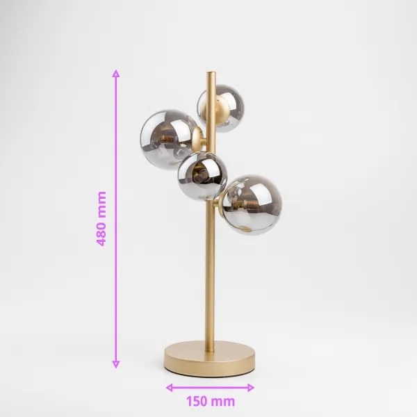 Lampă LED de masă Brilagi MILLA 4xG9/3W/230V auriu/fumuriu