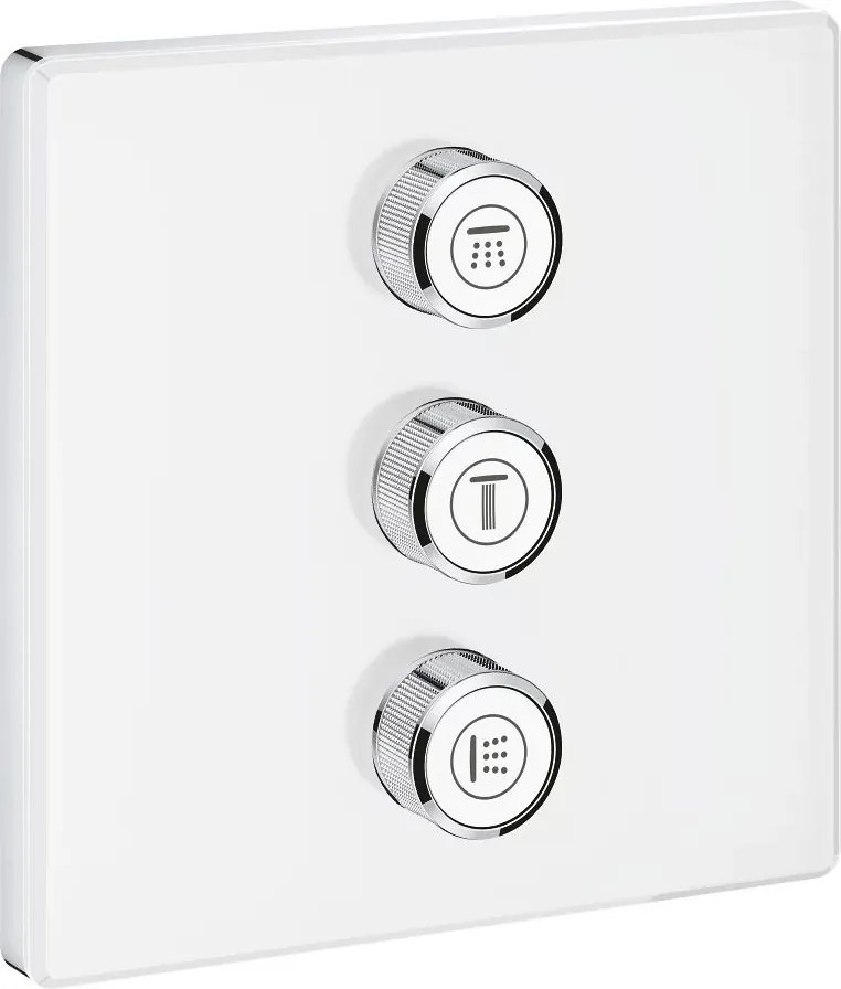 Baterie alba dus Grohe Grohtherm SmartControl patrata cu 3 iesiri