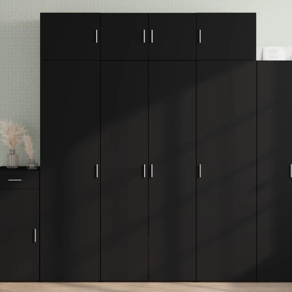 vidaXL Dulap înalt, negru, 80x42,5x185 cm, lemn prelucrat