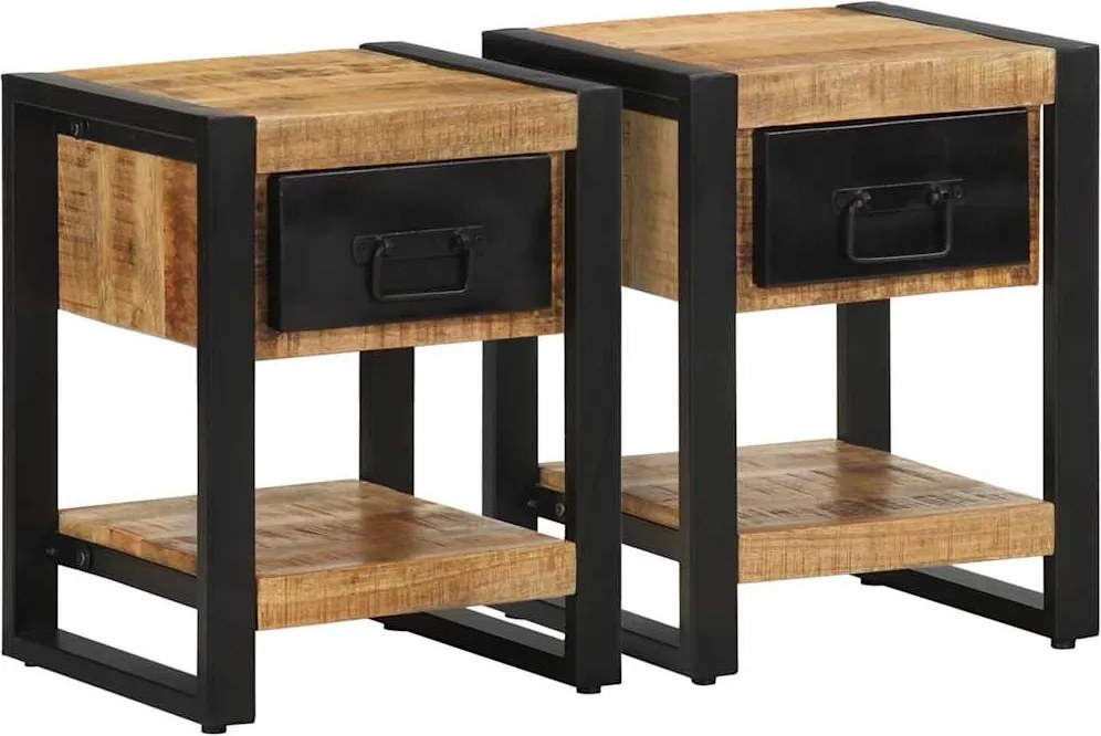 vidaXL Dulapuri noptiere 2 buc din lemn masiv de mango