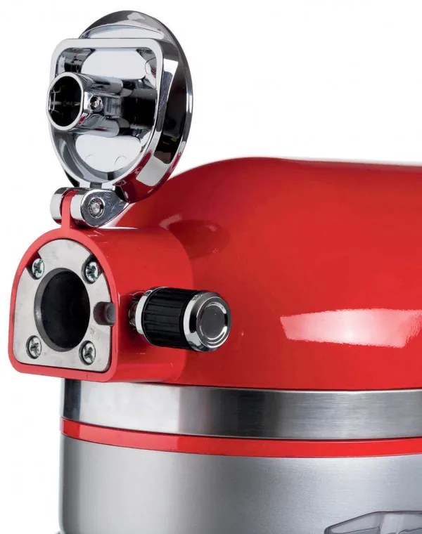 Mixer planetar Ariete MODERNA 1589/00, 3200W, 5.5 L, 11 viteze, Carcasa aluminiu, Accesorii, Roșu/Inox