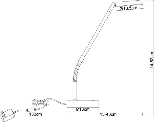Globo 58504TN - Lampă de masă LED SILVIO, dimabilă prin atingere, 6,5W/230V, crom mat