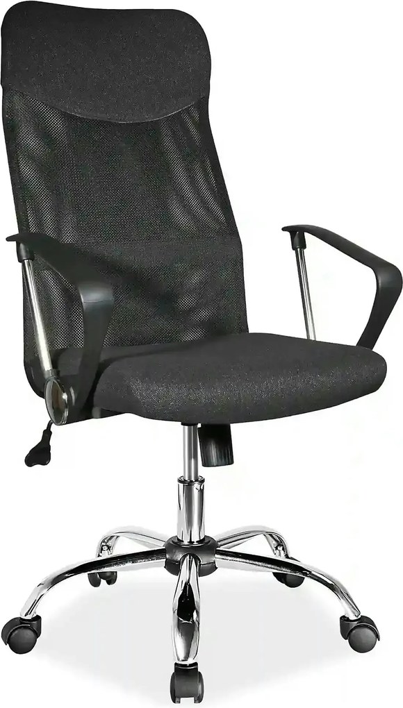 Scaun de birou Q-025, negru, stofa meshm 62x50x107/116 cm
