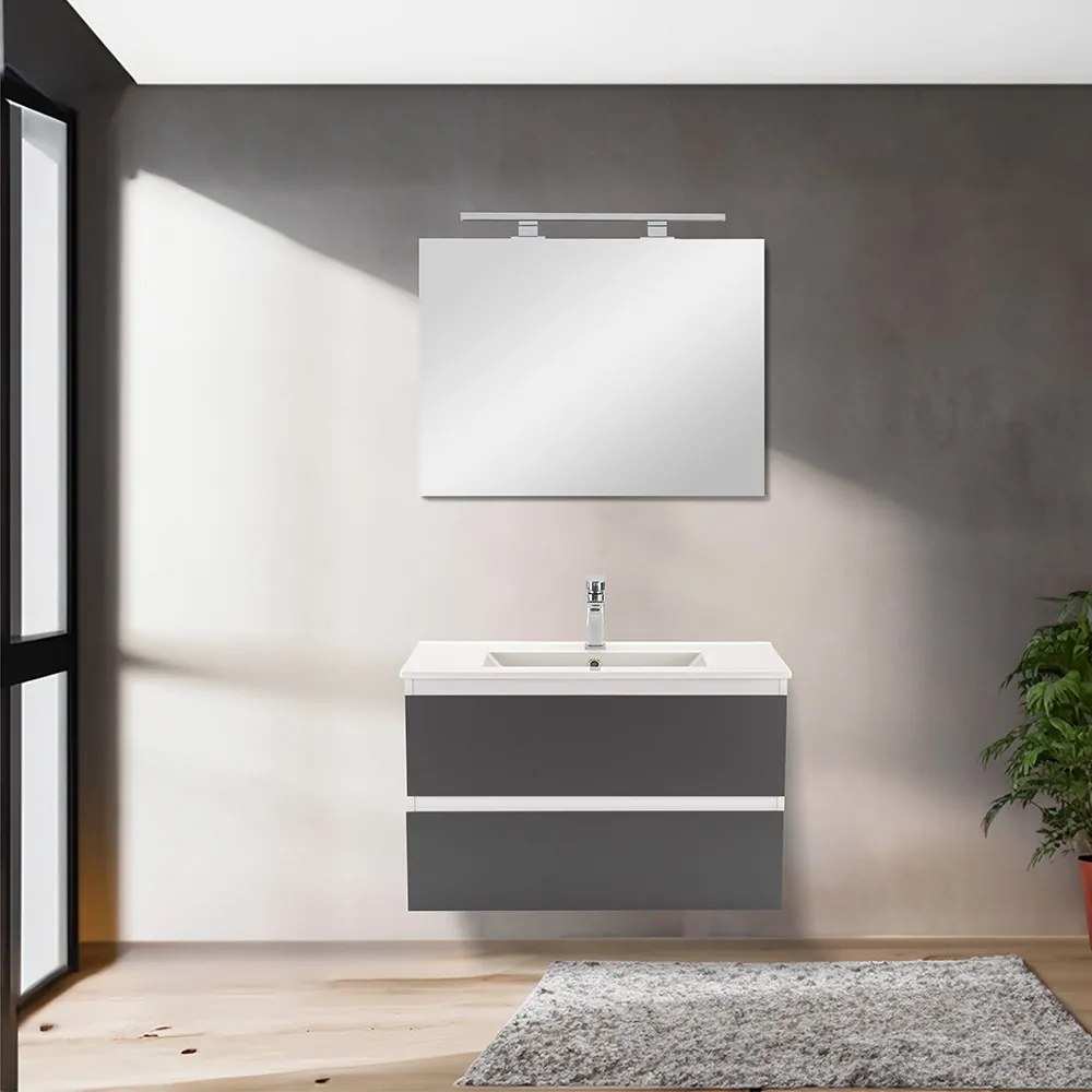 Dulap inferior Vario Forte 80 cu lavoar alb-antracit