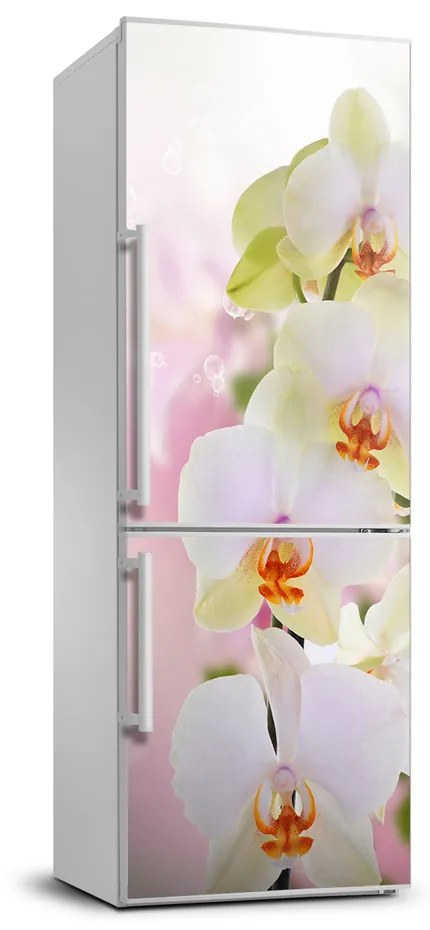 Autocolant frigider acasă alb orhidee