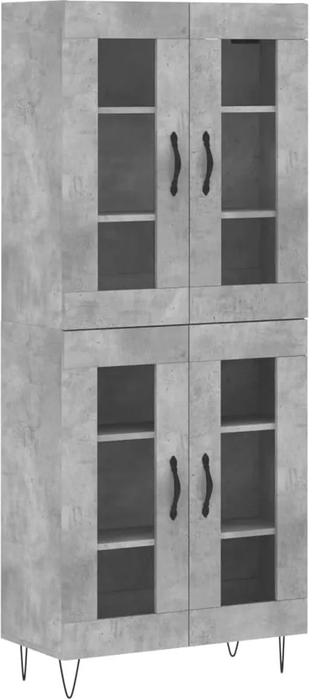 vidaXL Dulap înalt, gri beton, 69,5x34x180, lemn compozit