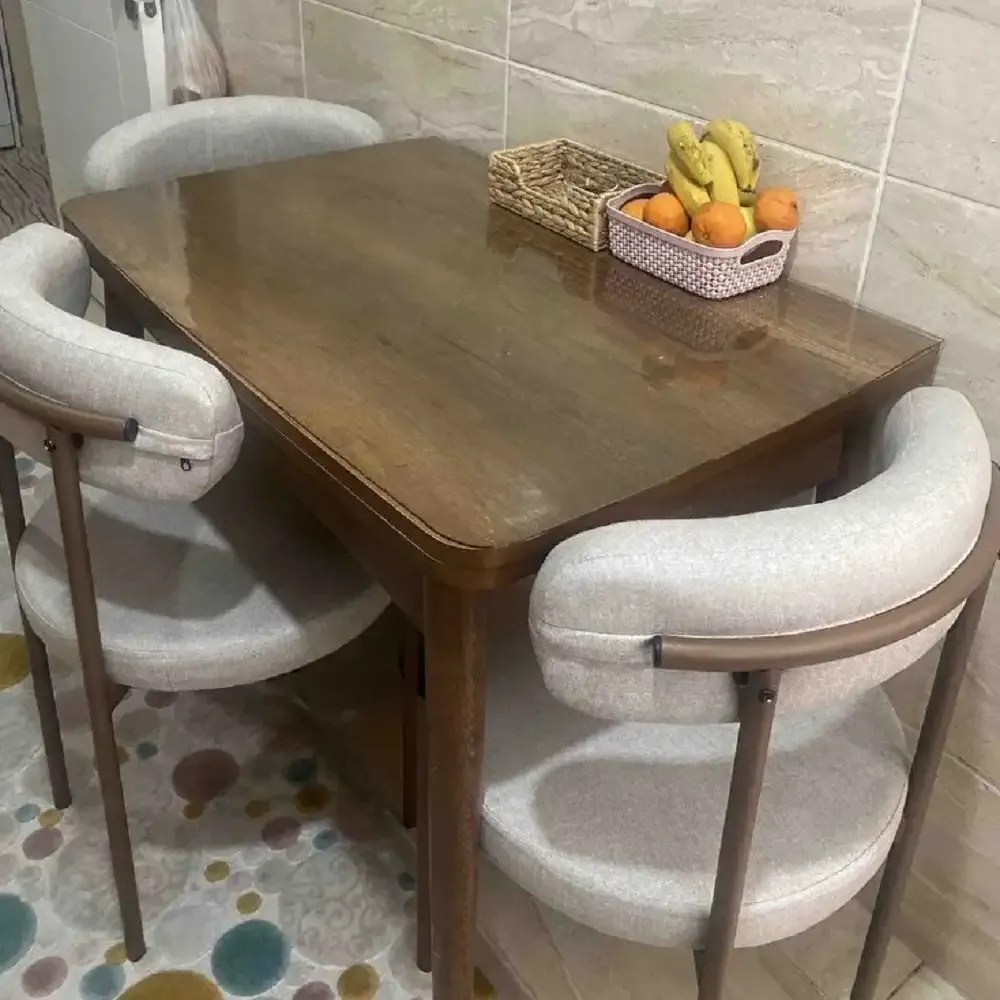 Scaun Onita profil metalic maro si tapiterie bej