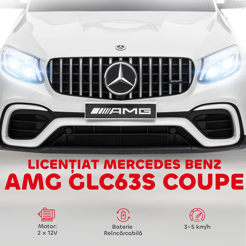 Homcom Masina Electrica Copii – Mercedes, 3-5 Ani cu Centura Siguranta | Aosom Romania