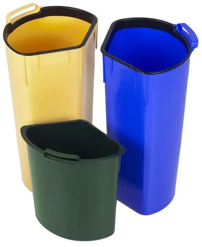 Coș de gunoi cu pedală pentru sortarea deșeurilor 17+17+6 l Trio - Curver