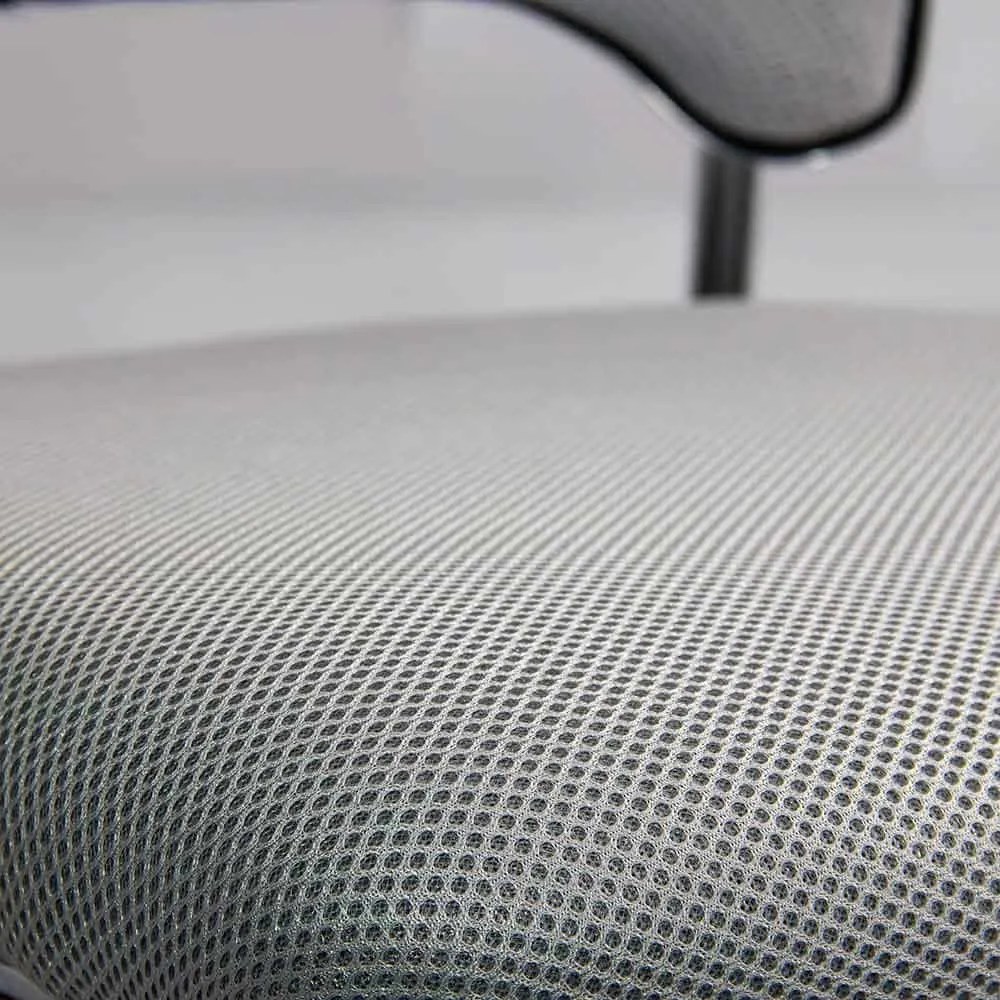 Scaun vizitator gri deschis HRC 613F mesh cadru cromat