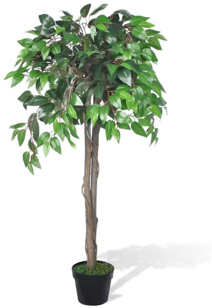 241360 vidaXL Ficus artificial cu aspect natural și ghiveci, 110 cm
