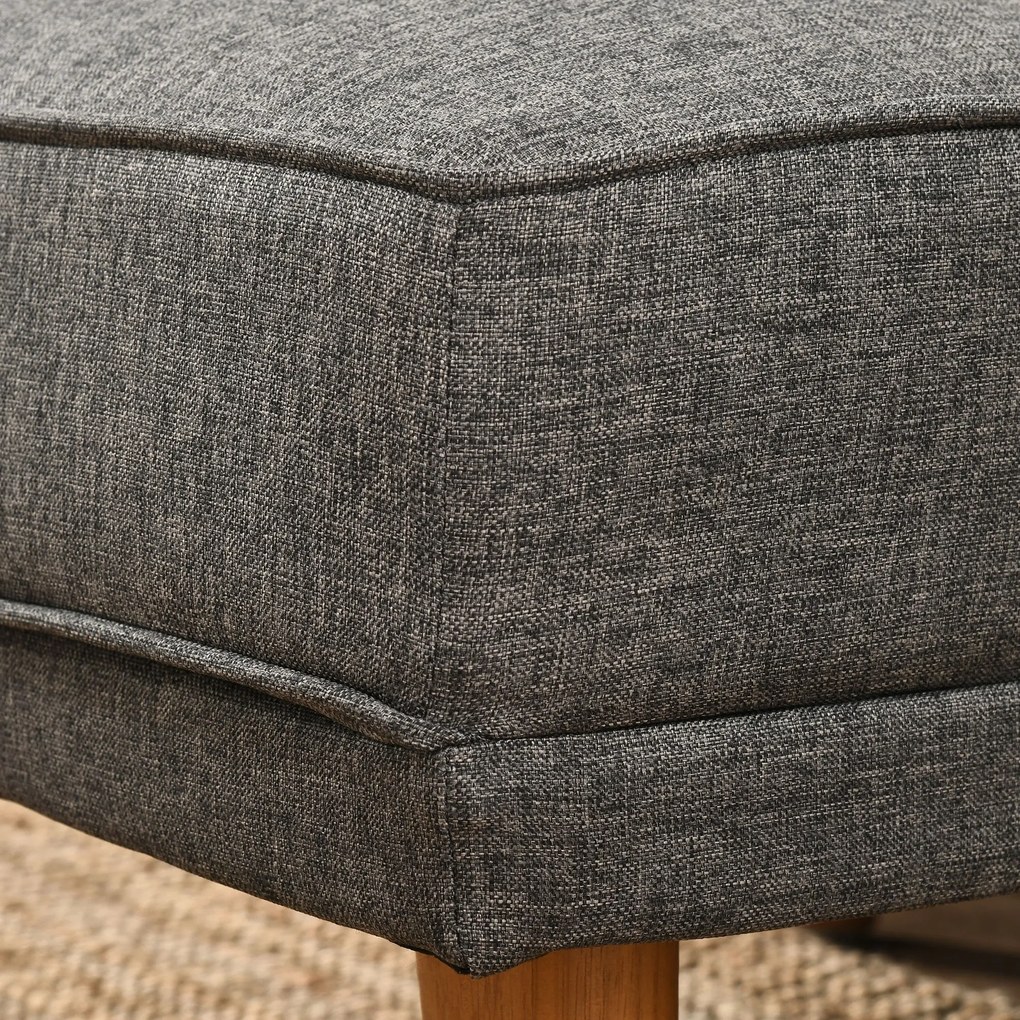 HOMCOM Canapea Extensibila din Tesatura Gri, Canapea Coltar cu 3 Locuri cu Scaun Reversibil si Spatar Reglabil