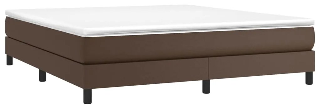 Cadru de pat box spring, maro, 180x200 cm, piele ecologica Maro, 25 cm, 180 x 200 cm